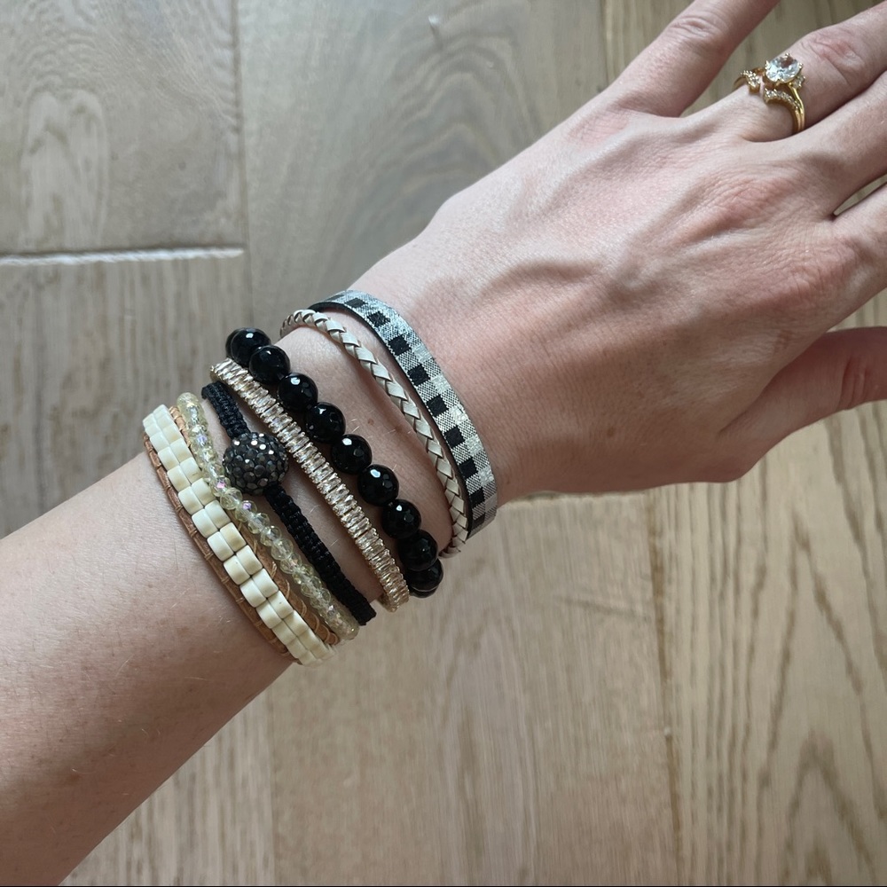 Victoria Emerson Black and Cream Bracelet Set